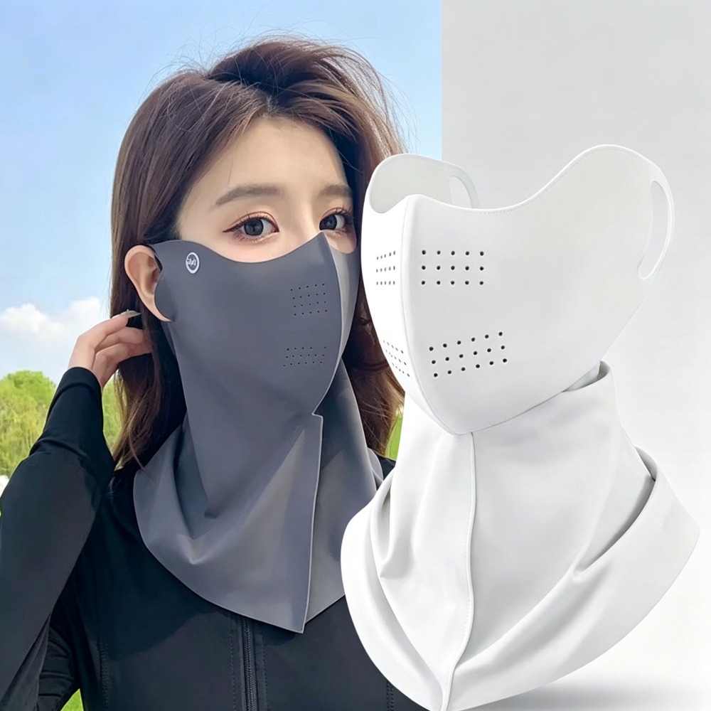 Fishing Mask Sun Protection - UPF50+ Ice Silk Full Face Sunscreen