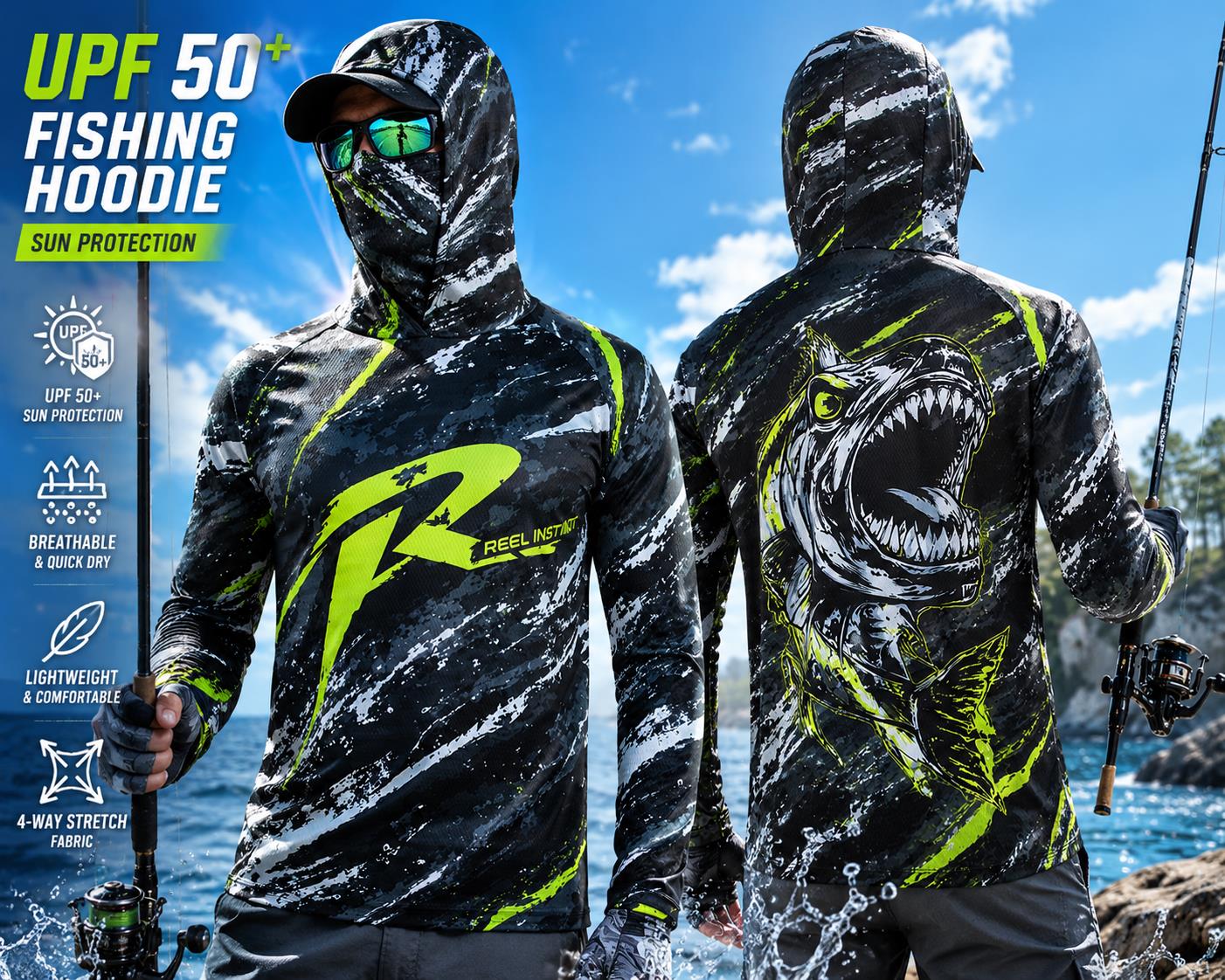 Outdoor Sun Protective Long Sl - Fishing Mask Sun Protection recension och pris